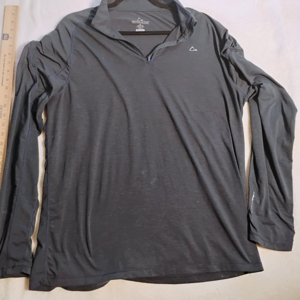 Paradox Merino Wool Mens XL Gray 1/4 Zip Base Layer Drirelease Fresh 829319